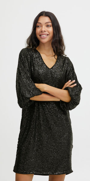 b young SOLIA V Sequin Dress in Black