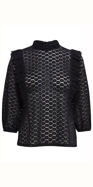 PULZ ZETA Blouse in Black Beauty